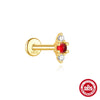 Wholesale S925 Sterling Silver Flat Head Stud Earrings With Flower Pattern And Electroplating For Women