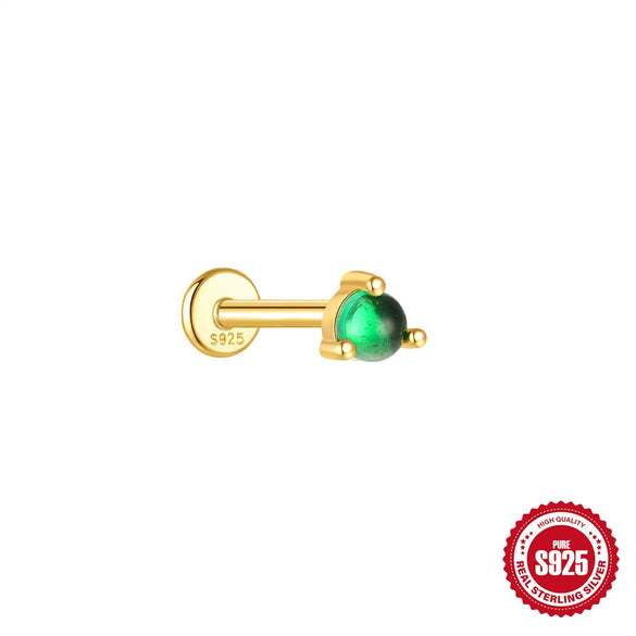 Wholesale S925 Sterling Silver Flat Head Stud Earrings With Flower Pattern And Electroplating For Women