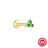 Wholesale S925 Sterling Silver Flat Head Stud Earrings With Flower Pattern And Electroplating For Women