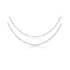 Wholesale S925 Sterling Silver Flat Wide Chain Collar Clavicle Necklace For Women With Geometric Design Electroplated In Platinum Or 18K Gold