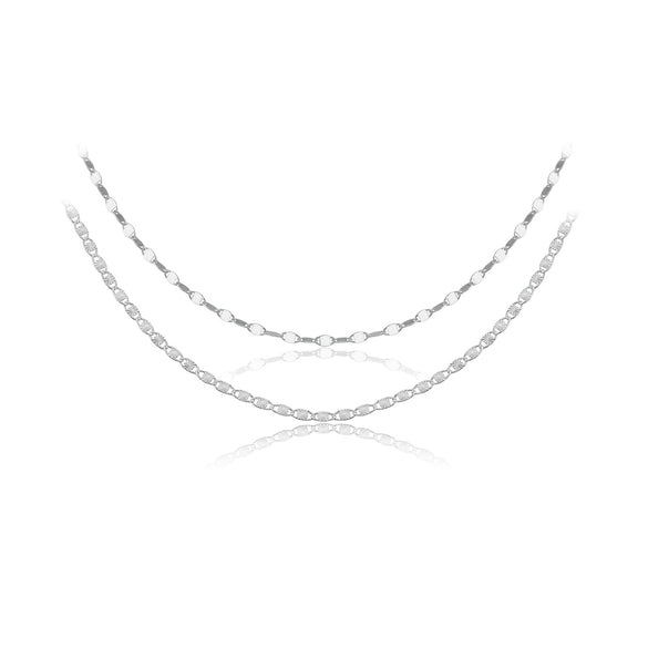 Wholesale S925 Sterling Silver Flat Wide Chain Collar Clavicle Necklace For Women With Geometric Design Electroplated In Platinum Or 18K Gold