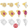 Wholesale S925 Sterling Silver Flower Earrings With Diamond Encrustment Electroplated For Women Geometric Style Simple Elegant All Match