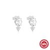 Wholesale S925 Sterling Silver Flower Earrings With Diamond Encrustment Electroplated For Women Geometric Style Simple Elegant All Match