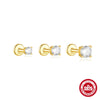 Wholesale S925 Sterling Silver Flower Flat Bottom Perforated Earrings With Electroplating For Women