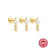 Wholesale S925 Sterling Silver Flower Flat Bottom Perforated Earrings With Electroplating For Women