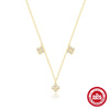 Wholesale S925 Sterling Silver Flower Four Leaf Clover Geometric Patterned Bag Pendant Necklace With Zircon Electroplated O Word Chain For Women
