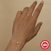 Wholesale S925 Sterling Silver Flower Geometric Style Electroplated Bracelet Ring Finger Chain For Women