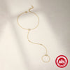 Wholesale S925 Sterling Silver Flower Geometric Style Electroplated Bracelet Ring Finger Chain For Women