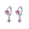Wholesale S925 Sterling Silver Flower Plum Blossom Inlaid Zircon Pendant Earring With Ear Buckle Fashion Brilliant Sweet Minimalist Earrings
