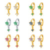 Wholesale S925 Sterling Silver Flower Plum Blossom Inlaid Zircon Pendant Earring With Ear Buckle Fashion Brilliant Sweet Minimalist Earrings
