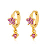 Wholesale S925 Sterling Silver Flower Plum Blossom Inlaid Zircon Pendant Earring With Ear Buckle Fashion Brilliant Sweet Minimalist Earrings