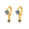 Wholesale S925 Sterling Silver Flower Plum Blossom Inlaid Zircon Pendant Earring With Ear Buckle Fashion Brilliant Sweet Minimalist Earrings