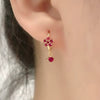 Wholesale S925 Sterling Silver Flower Plum Blossom Inlaid Zircon Pendant Earring With Ear Buckle Fashion Brilliant Sweet Minimalist Earrings