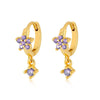 Wholesale S925 Sterling Silver Flower Plum Blossom Inlaid Zircon Pendant Earring With Ear Buckle Fashion Brilliant Sweet Minimalist Earrings