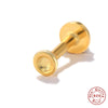 Wholesale S925 Sterling Silver Flower Rivet Geometric Flat Head Internal Thread Smooth Puncture Cartilage Ear Nail For Women With Electroplating