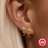 Wholesale S925 Sterling Silver Flower Star Four Leaf Clover Earrings With Electroplating Minimalist Geometric Style