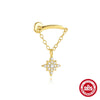 Wholesale S925 Sterling Silver Flower Tassel Chain Flat Head Thread Puncture Ear Nail With Electroplating For Women