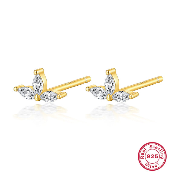 Wholesale S925 Sterling Silver Flower Water Drop Petals Zircon Earrings For Women