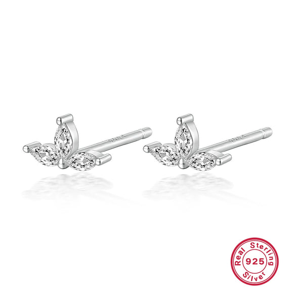 Wholesale S925 Sterling Silver Flower Water Drop Petals Zircon Earrings For Women