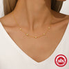Wholesale S925 Sterling Silver Four Leaf Clover Inlaid Love Zircon Electroplated Delicate Clavicle Necklace For Women With Geometric Design