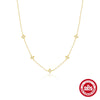 Wholesale S925 Sterling Silver Four Leaf Clover Inlaid Love Zircon Electroplated Delicate Clavicle Necklace For Women With Geometric Design