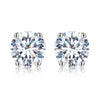 Wholesale S925 Sterling Silver Fourclaw Stud Earrings With Geometric Pattern And Electroplating Treatment Light Luxury Classic Versatile For Women