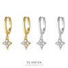 Wholesale S925 Sterling Silver Fourleaf Clover Earrings For Women Light Luxury Fashion Zircon