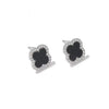 Wholesale S999 Sterling Silver Fourleaf Clover Electroplated Geometric Fashion Earrings Unisex