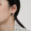 Wholesale S999 Sterling Silver Fourleaf Clover Electroplated Geometric Fashion Earrings Unisex