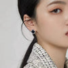 Wholesale S999 Sterling Silver Fourleaf Clover Electroplated Geometric Fashion Earrings Unisex