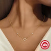 Wholesale S925 Sterling Silver Fourleaf Clover Geometric Patterned Diamondstudded Stacking Pendant Necklace With Adjustable Clavicle O Word Chain Electroplated