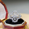Wholesale S925 Sterling Silver Fourleaf Clover Ring Inlaid With Zircon And High Carbon Diamond Light Luxury Style