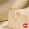 Wholesale S925 Sterling Silver Fourleaf Clover Tassel Chain Star Stud Earrings With Geometric Design And Electroplating