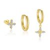 Wholesale S925 Sterling Silver Fourleaf Clover Zircon Inlaid Women's Earrings