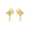Wholesale S925 Sterling Silver Fourmang Star Women's Simple Allmatch Earrings With Electroplating Process