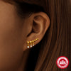 Wholesale S925 Sterling Silver French Retro Beaded Mountaineering Earrings With Tassel And Round Beads Drop Shape Electroplated