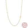 Wholesale S925 Sterling Silver French Retro Glossy Letter Diamond Embedded Initial Necklace With O Chain And Electroplating For Women