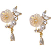 Wholesale S925 Sterling Silver French Retro Zircon Flower Drop Earrings For Women With Electroplating Geometric Style