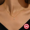 Wholesale S925 Sterling Silver Fresh Water Drop Geometric Onecharacter Stacked Clavicle Chain With Electroplating For Women