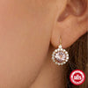 Wholesale S925 Sterling Silver Gemstone Earrings With Geometric Pattern Light Luxury Style High Level Anti Allergic Ear Buckle