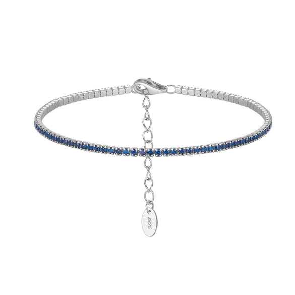 Wholesale S925 Sterling Silver Geometric Adjustable Tennis Chain Bracelet Jewelry Electroplated