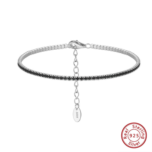 Wholesale S925 Sterling Silver Geometric Adjustable Tennis Chain Bracelet Jewelry Electroplated