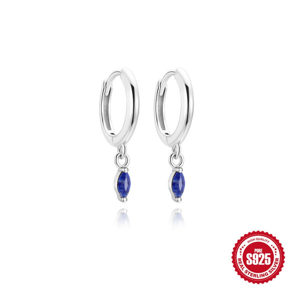 Wholesale S925 Sterling Silver Geometric Agate Lapis Lazuli Women's Elegant Luxury Earrings With Electroplating