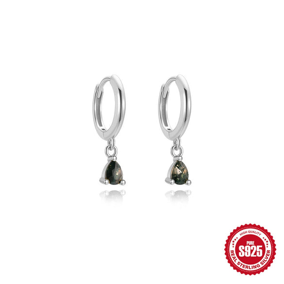 Wholesale S925 Sterling Silver Geometric Agate Lapis Lazuli Women's Elegant Luxury Earrings With Electroplating