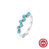 Wholesale S925 Sterling Silver Geometric Aobao Flower Turquoise Ring With Real Gold Plating Retro Niche Design For Women