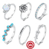 Wholesale S925 Sterling Silver Geometric Aobao Flower Turquoise Ring With Real Gold Plating Retro Niche Design For Women