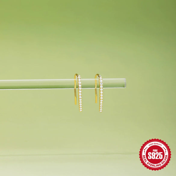 Wholesale S925 Sterling Silver Geometric Arc Line Minimalist Electroplated Ear Clip Earrings For Women