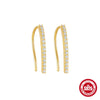 Wholesale S925 Sterling Silver Geometric Arc Line Minimalist Electroplated Ear Clip Earrings For Women