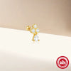 Wholesale S925 Sterling Silver Geometric Ball Puncture Thread Ear Nail Chain Tassel Earrings With Environmental Protection Electroplating For Women