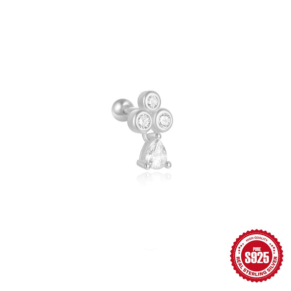 Wholesale S925 Sterling Silver Geometric Ball Puncture Thread Ear Nail Chain Tassel Earrings With Environmental Protection Electroplating For Women